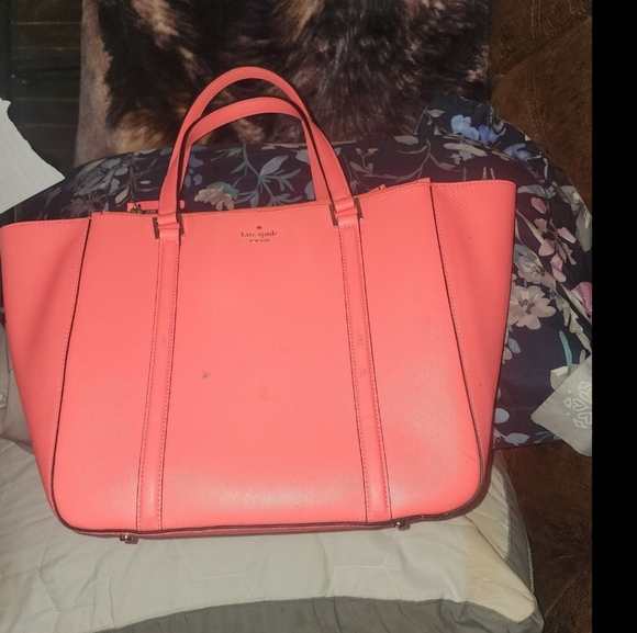 🍂🍁EXTREMELY SUPER RARE COLOR Kate spade newbury lane briar tote neon coral - Picture 11 of 12